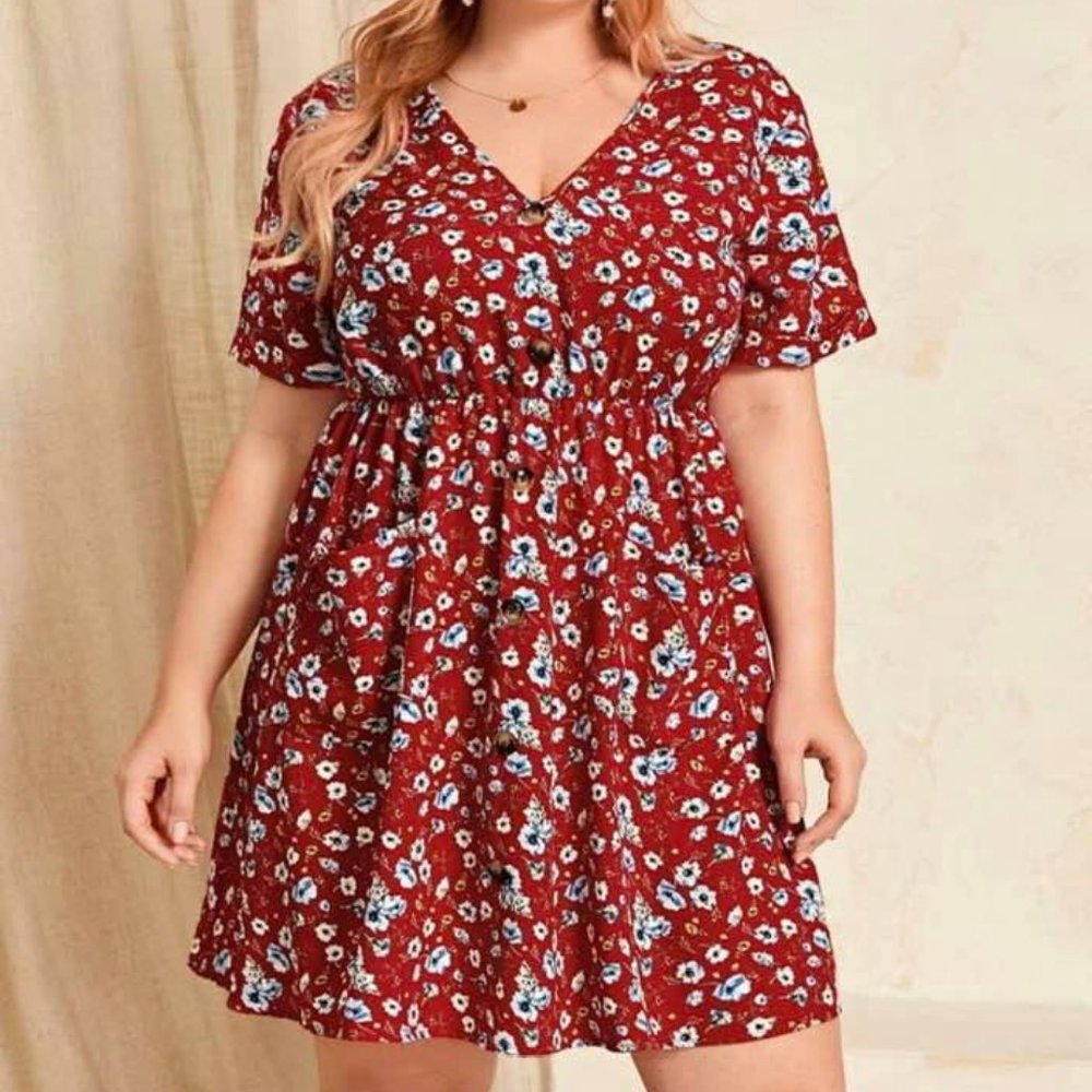 Plus Size Floral Sundress